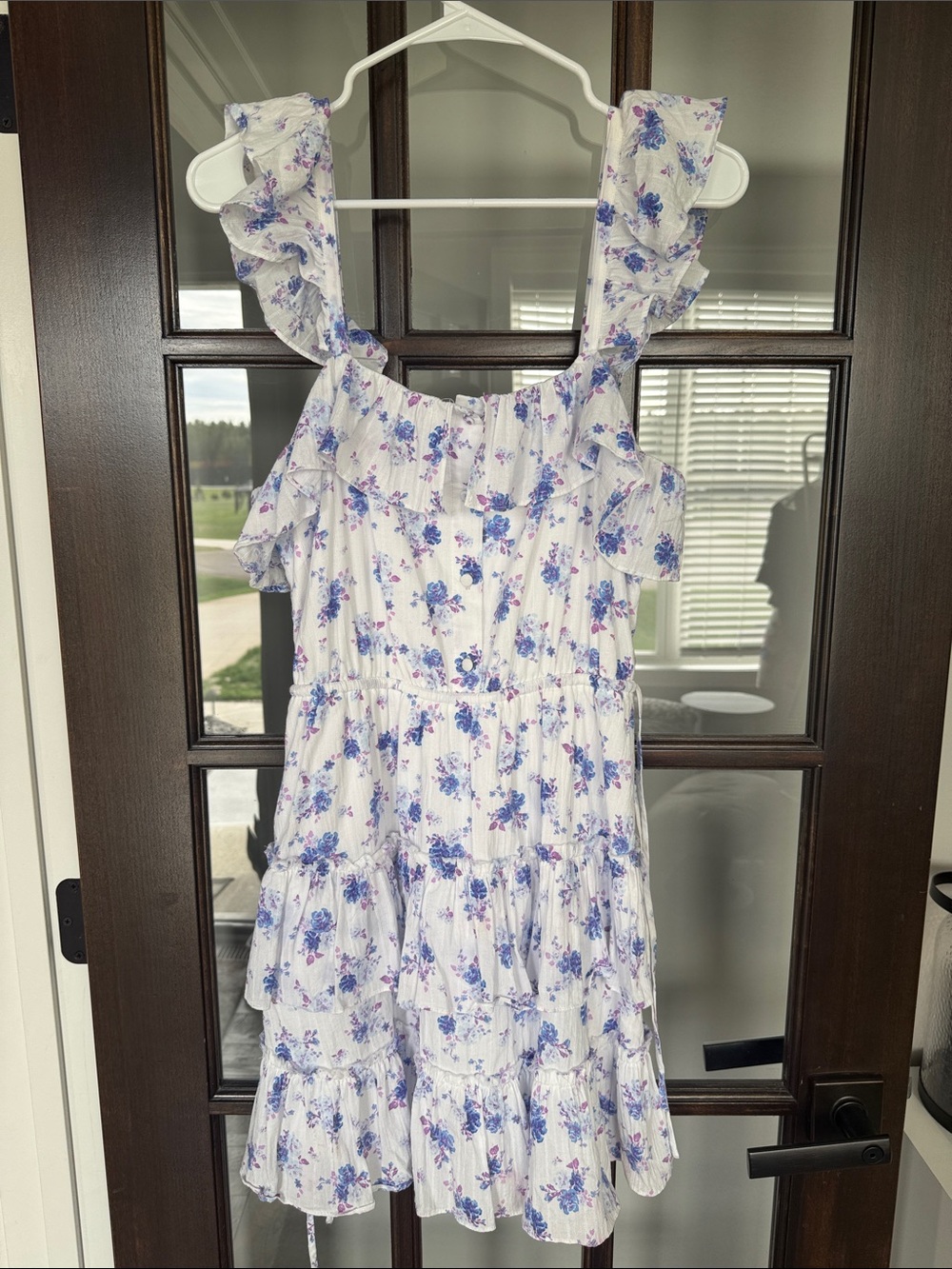 LoveShackFancy White Floral Ruffled Mini Dress - Picture 4 of 10